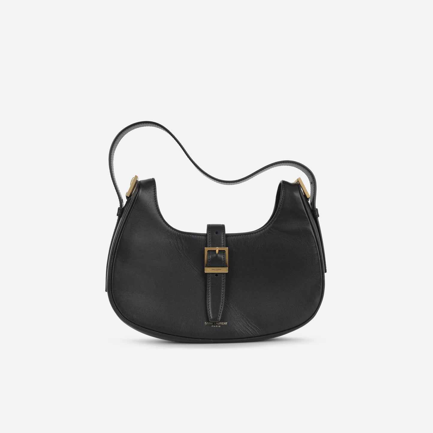 Saint Laurent - Le Fermoir Shoulder Bag - Black Calfskin GHW -
