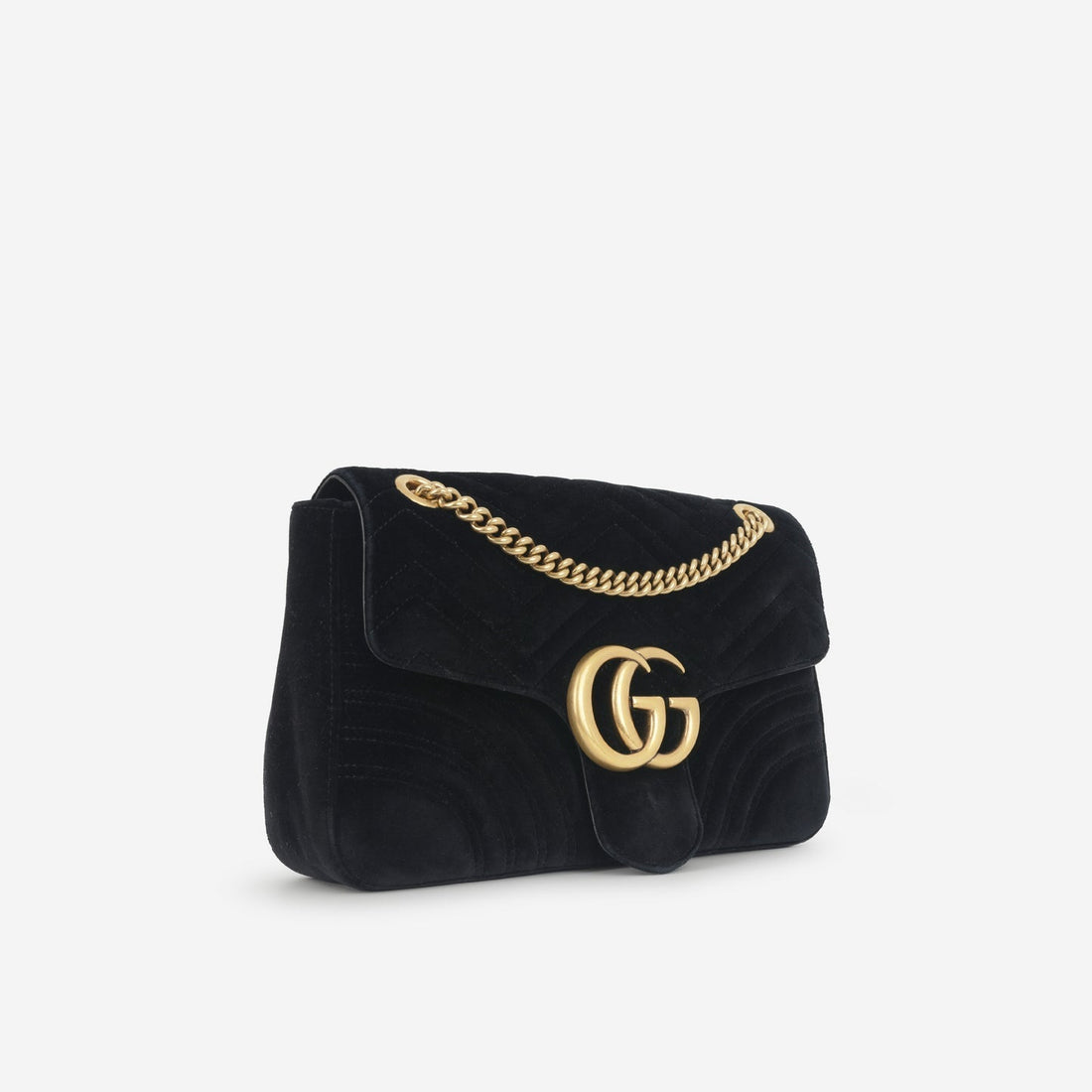 Gucci Gucci - GG Marmont Shoulder Bag - Black Velvet GHW -