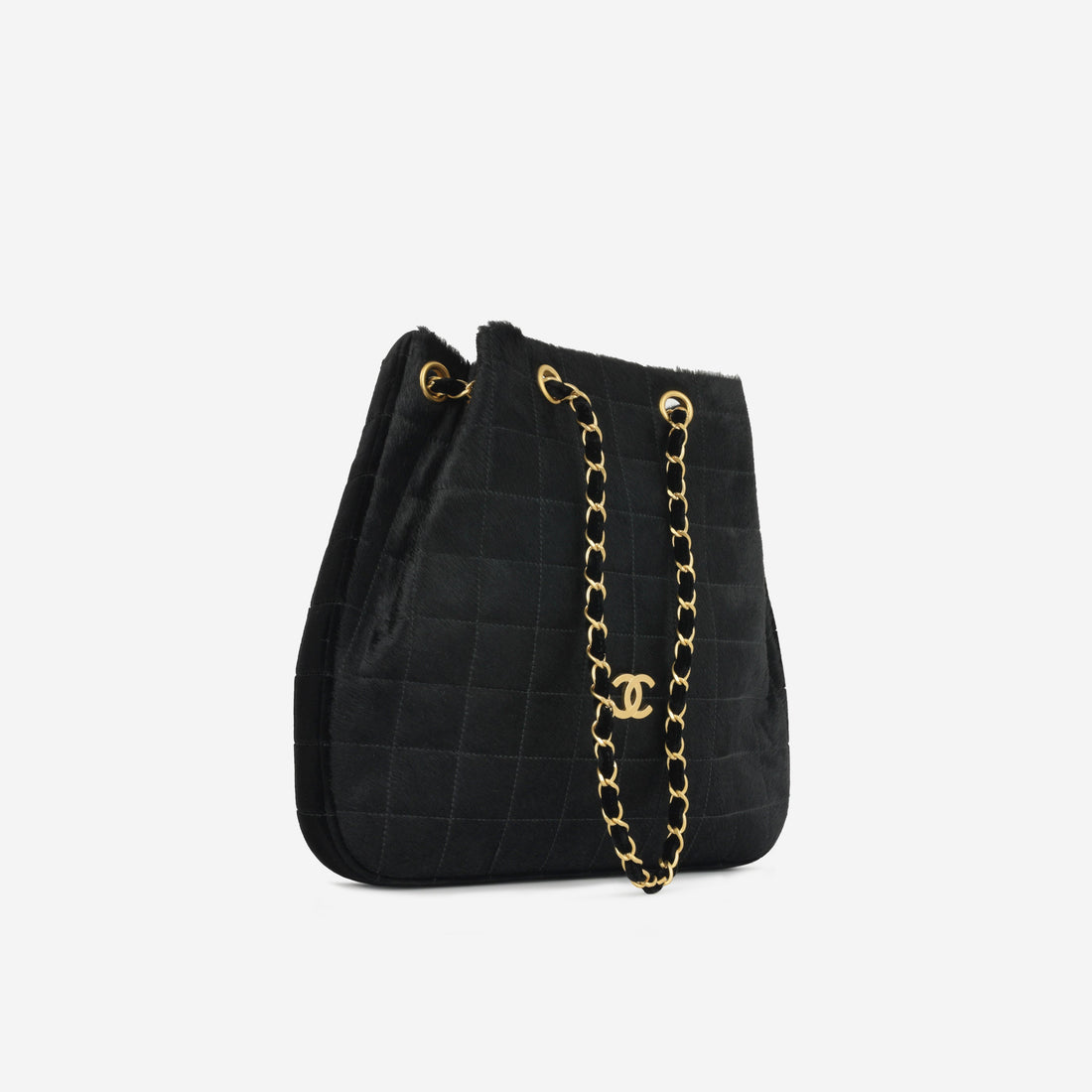 Chanel Vintage Chocolate Bar Drawstring Tote