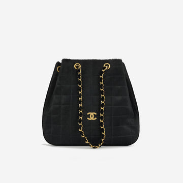 Chanel Vintage Chocolate Bar Drawstring Tote