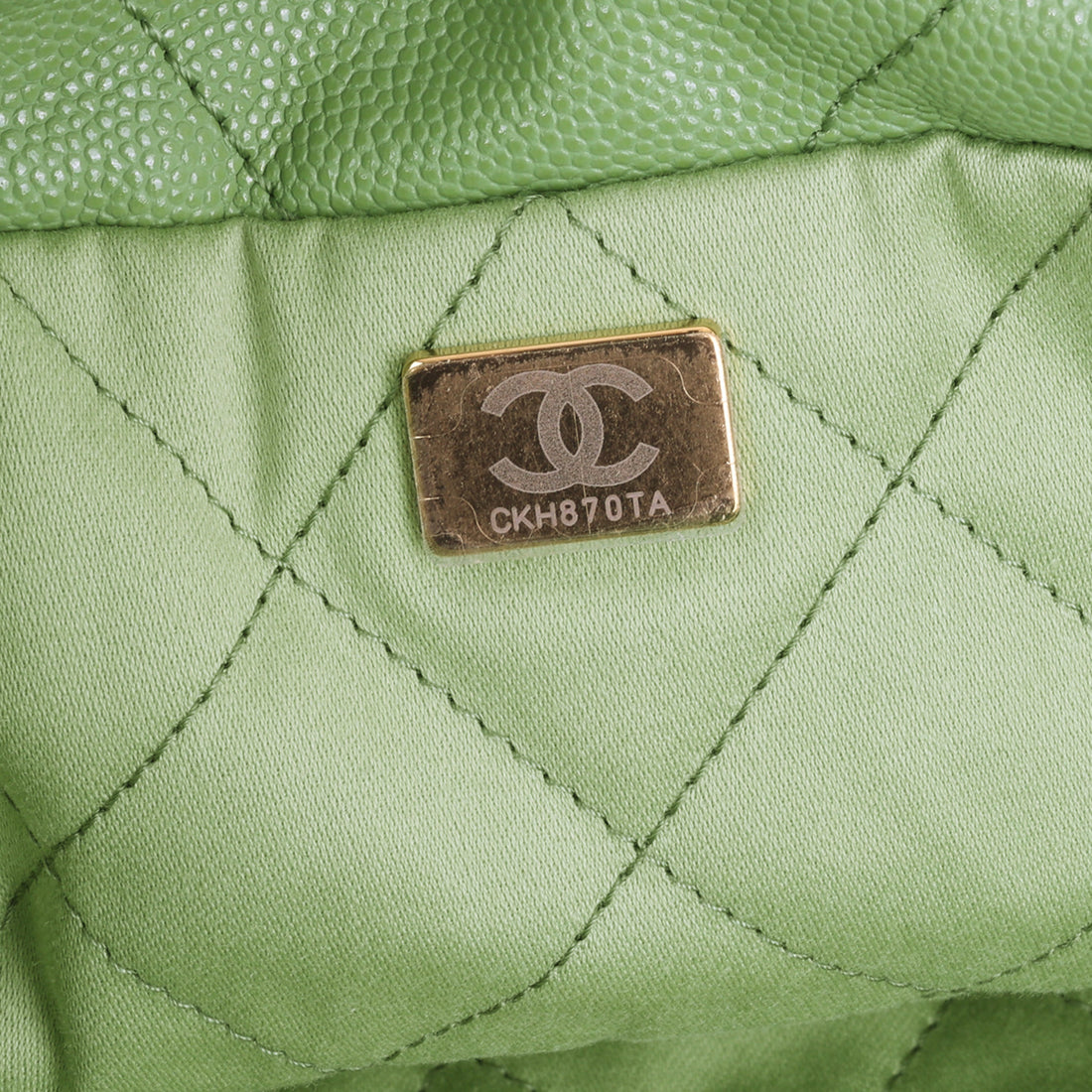 Chanel Small 22 Tote Avocado Green Champagne Gold Hardware