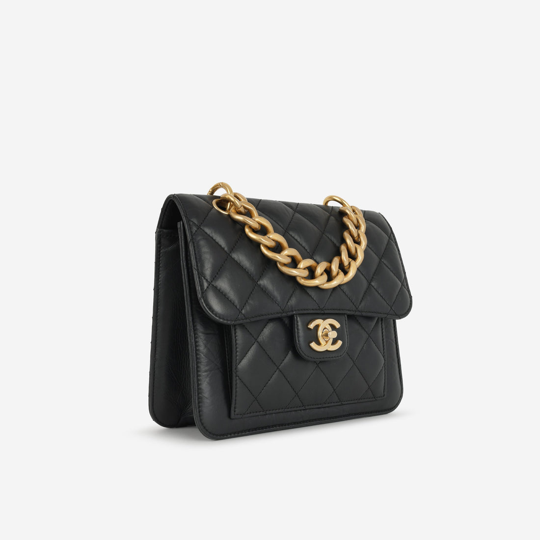 Chanel 23S Messenger Flap Black Lambskin Gold Hardware