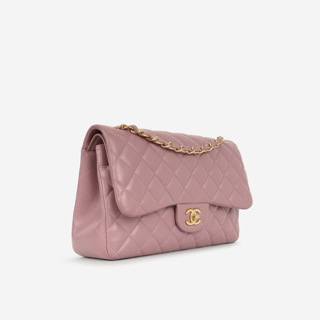Chanel Jumbo Classic Flap Mauve Lambskin Champagne Gold Hardware