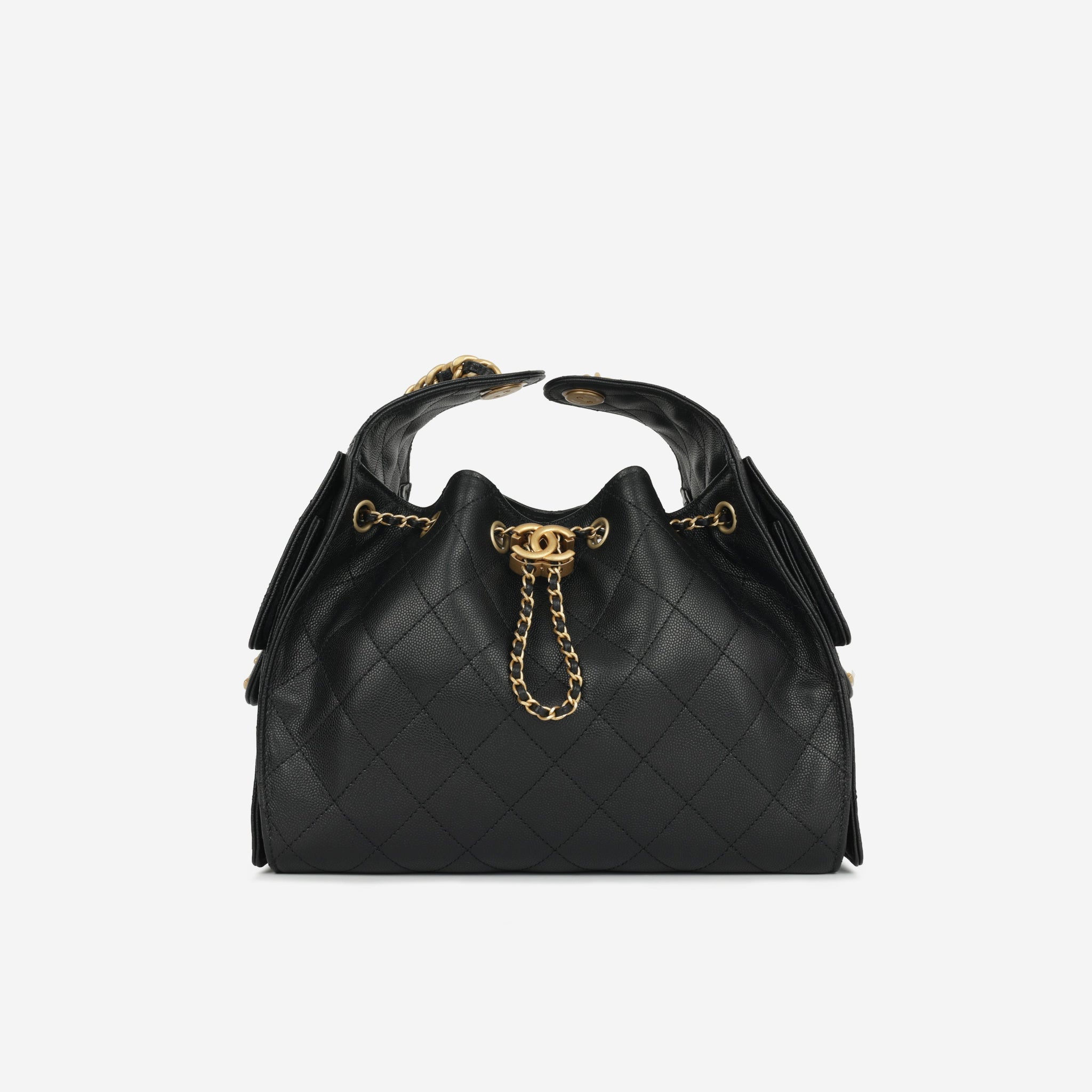 Chanel Small 25 Hobo Black Caviar GHW