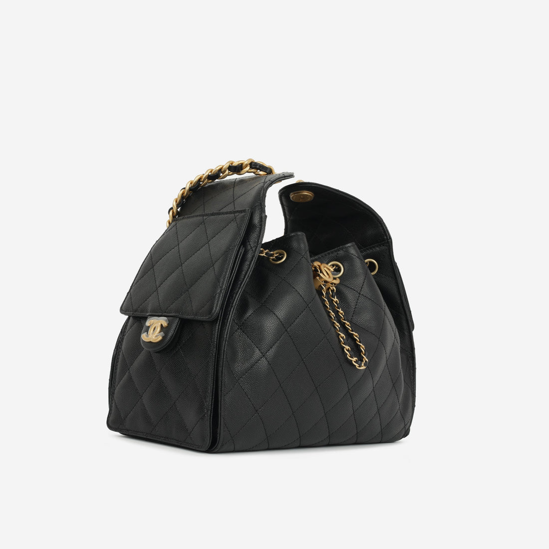 Chanel Small 25 Hobo Black Caviar GHW