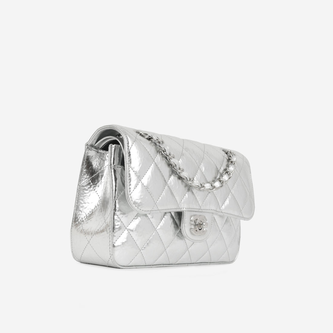 Chanel Classic Flap Silver Hammered Metallic Calfskin