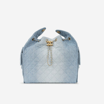 Chanel Medium 25 Hobo Bag Light Blue Denim