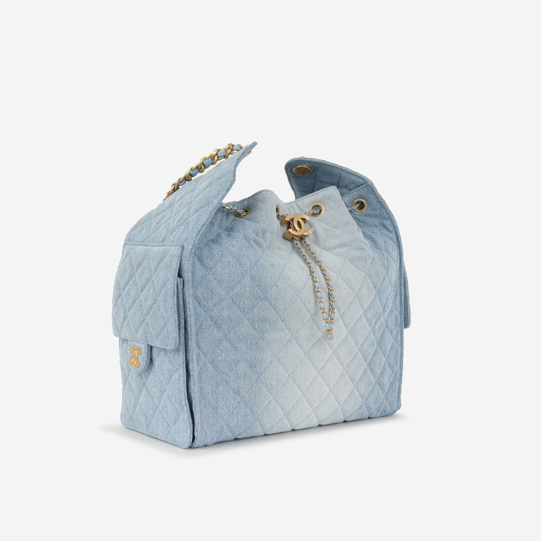 Chanel Medium 25 Hobo Bag Light Blue Denim