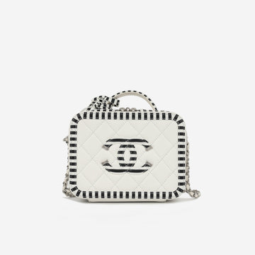 Chanel Striped Small Filigree CC Vanity Case