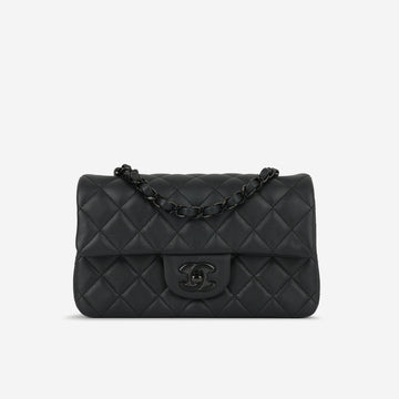 Chanel Mini Rectangular So Black Iridescent Lambskin