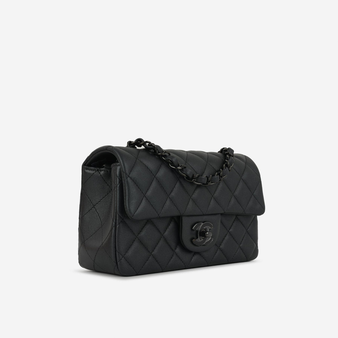 Chanel Mini Rectangular So Black Iridescent Lambskin