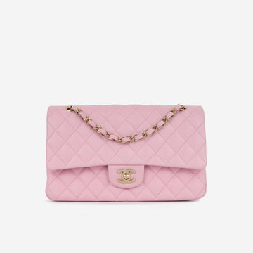 Chanel Medium Classic Flap Pink Caviar Champagne Gold Hardware