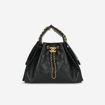 Chanel Small 25 Hobo Black Caviar Gold Hardware (2025)