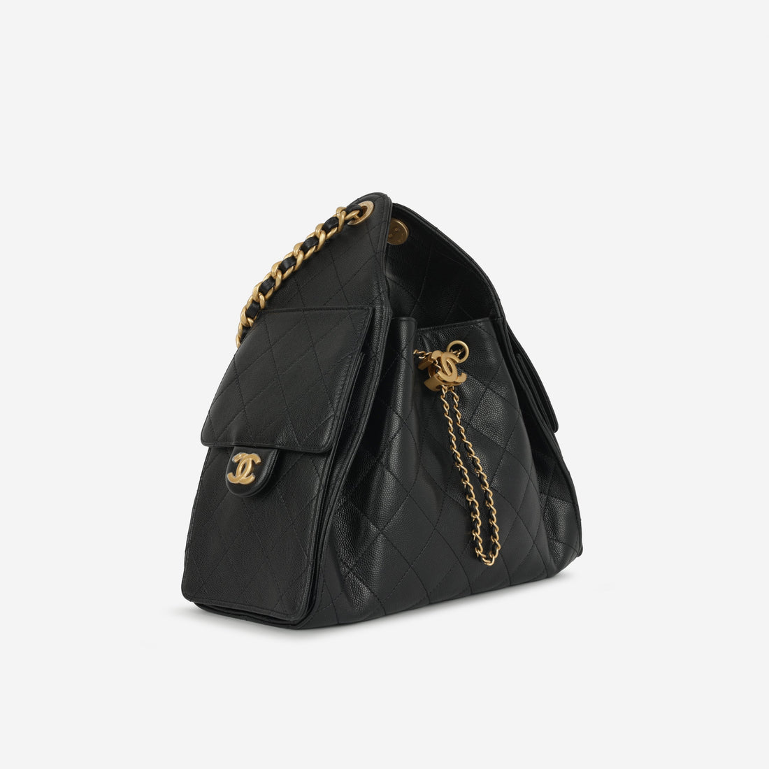 Chanel Small 25 Hobo Black Caviar Gold Hardware (2025)