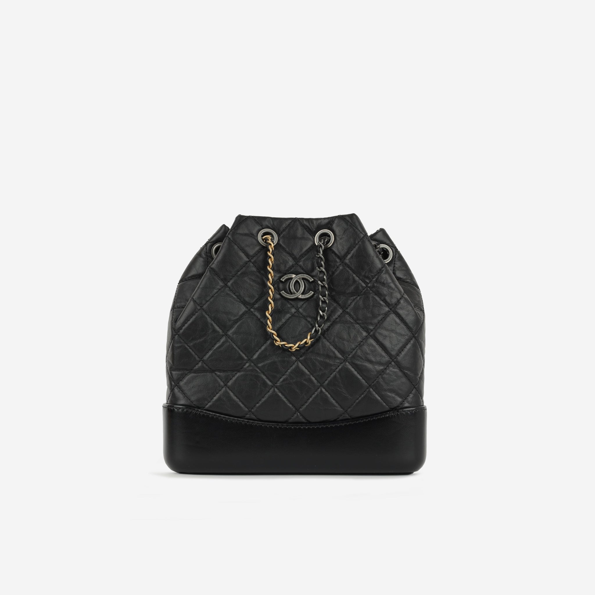 Chanel Gabrielle Backpack Black Aged Calfskin Mixed Hardware