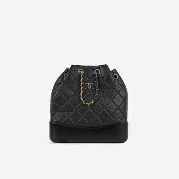 Chanel Gabrielle Backpack Black Aged Calfskin Mixed Hardware