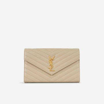 Yves Saint Laurent Saint Laurent Small Cassandre WOC – Beige Grained Calfskin | Gold Hardware