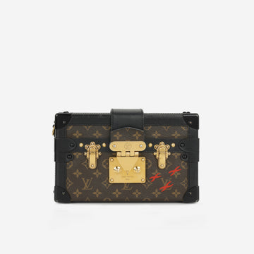 Louis Vuitton Petite Malle Monogram Canvas / Black Trim Gold Hardware
