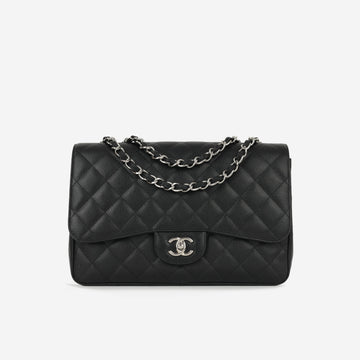 Chanel Classic Flap Bag Jumbo Classic Single Flap Silver Hardware
