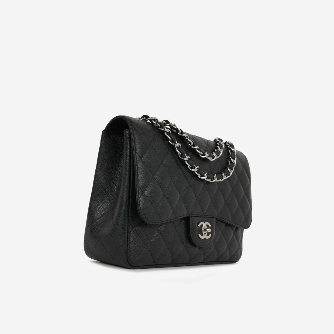 Chanel Classic Flap Bag Jumbo Classic Single Flap Silver Hardware
