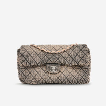 Chanel 20c Seasonal Jumbo Flap Rose Clair / Black Denimpression  Silver Hardware