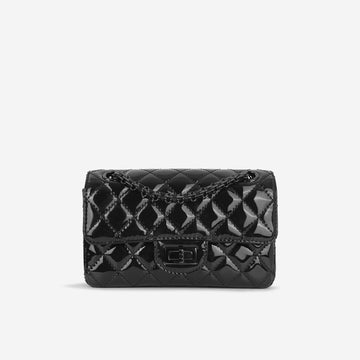 Chanel 2.55 Reissue 224 So Black  Black Patent Black Hardware