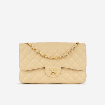Chanel Classic Jumbo Double Flap Beige Caviar Gold Hardware