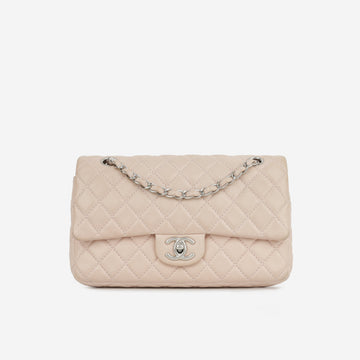 Chanel Seasonal Medium Flap Bag Pink Lambskin Silver Hardware