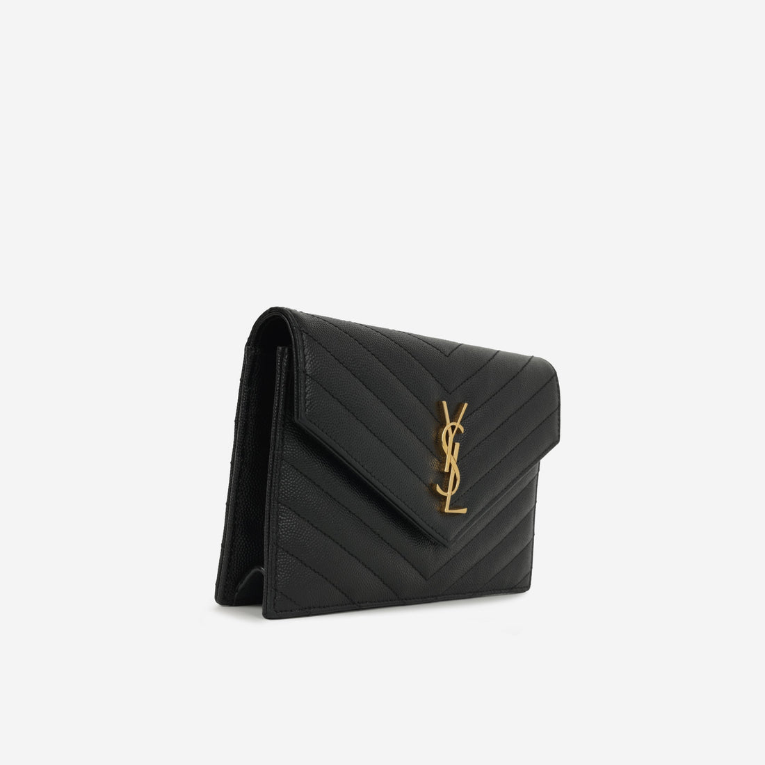 Yves Saint Laurent Saint Laurent Mini Cassandre WOC – Black Grained Calfskin | Gold Hardware