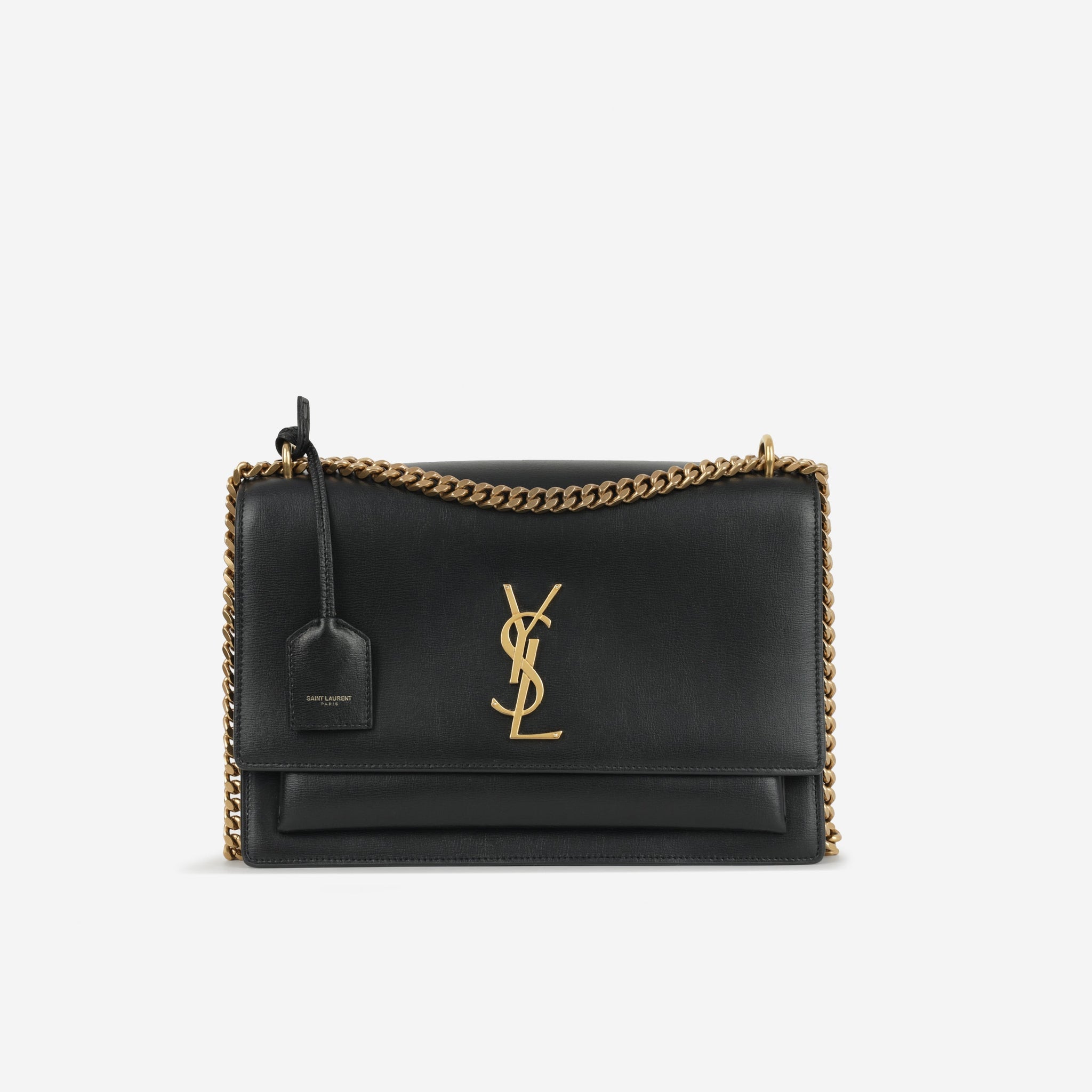 Yves Saint Laurent Saint Laurent Large Sunset - Black Calfskin | Gold Hardware