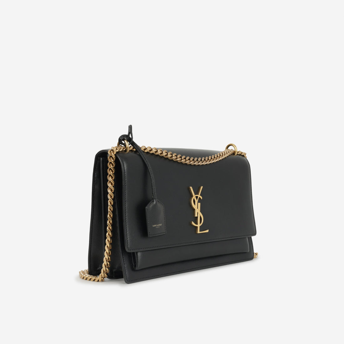 Yves Saint Laurent Saint Laurent Large Sunset - Black Calfskin | Gold Hardware