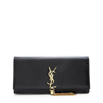 Saint Laurent Calfskin Cassandra Tassel Clutch (SHF-18666)
