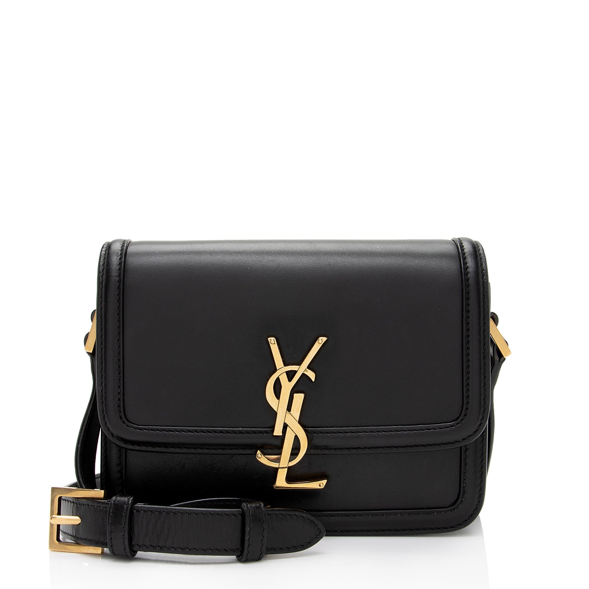 Saint Laurent Calfskin Monogram Solferino Small Shoulder Bag (SHF-3WORNU)