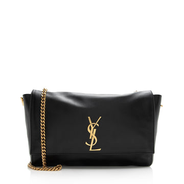Saint Laurent Calfskin Suede Monogram Kate Reversible Chain Medium Shoulder Bag (SHF-22497)