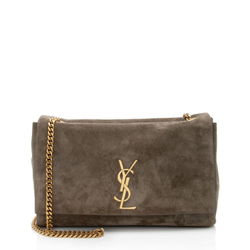 Saint Laurent Calfskin Suede Monogram Kate Reversible Chain Medium Shoulder Bag (SHF-hikP6E)