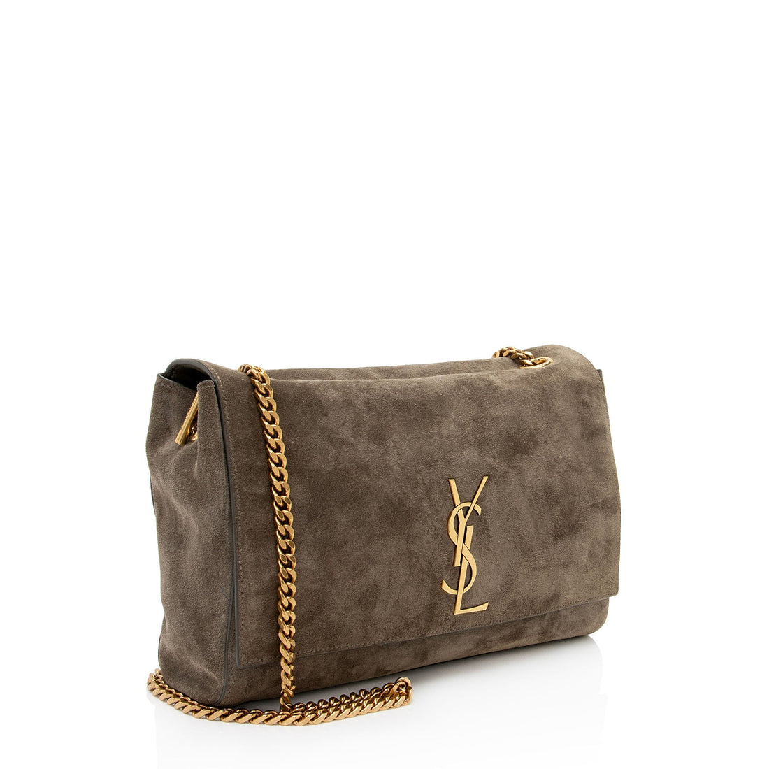 Saint Laurent Calfskin Suede Monogram Kate Reversible Chain Medium Shoulder Bag (SHF-hikP6E)