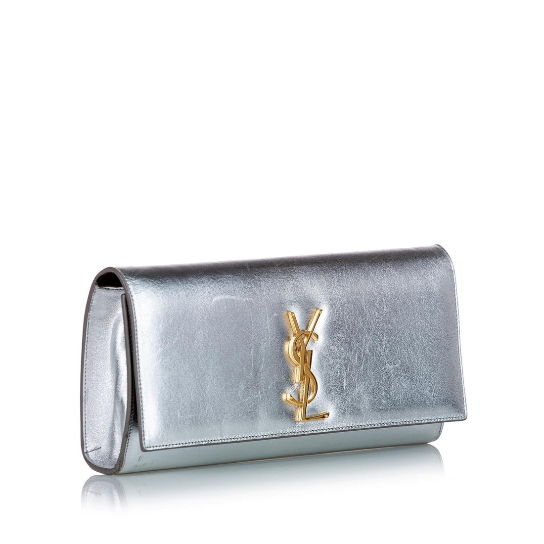 Saint Laurent Cassandre Leather Clutch (SHG-24788)