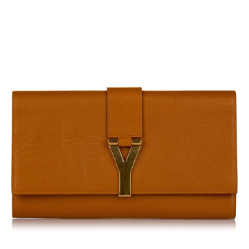Saint Laurent Chyc Ligne Leather Clutch Bag (SHG-33667)