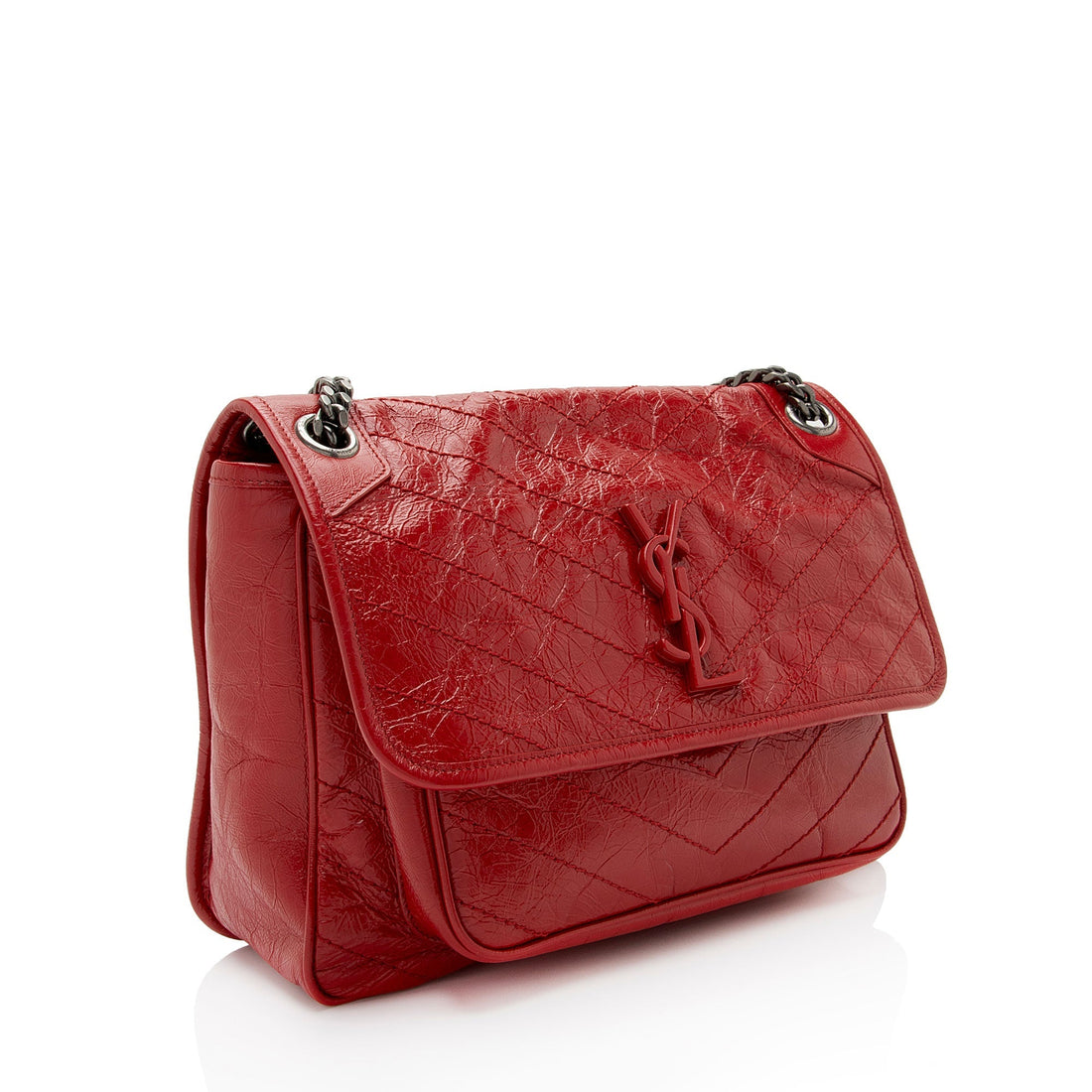 Saint Laurent Crinkled Calfskin Monogram Niki Medium Shoulder Bag (SHF-yRZdIA)