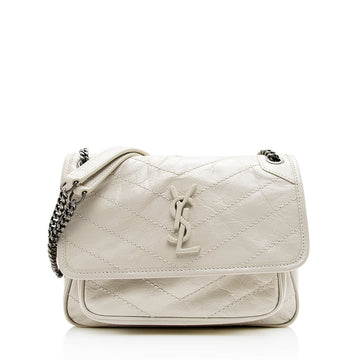 Saint Laurent Crinkled Calfskin Niki Baby Shoulder Bag (SHF-18929)