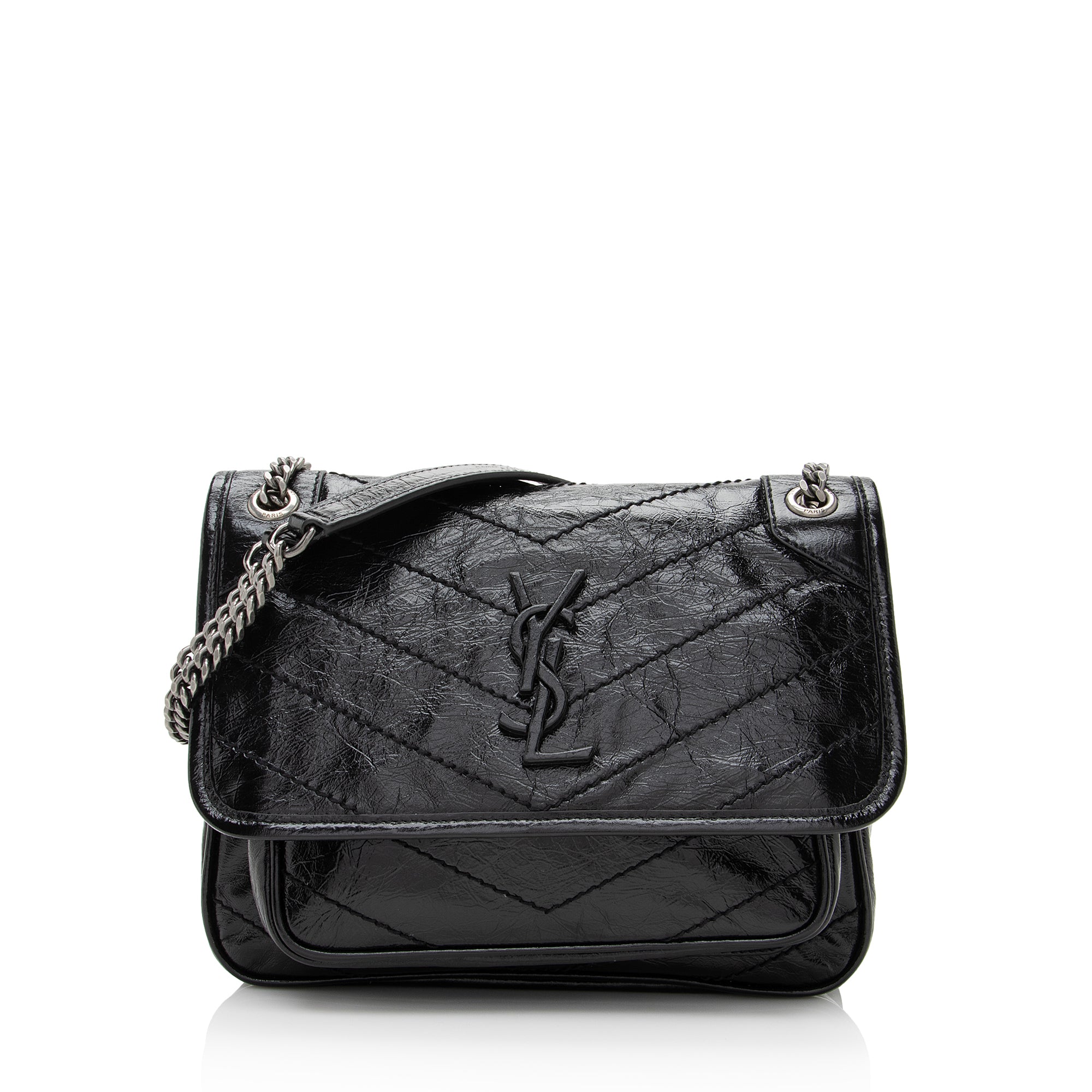 Saint Laurent Crinkled Calfskin Niki Baby Shoulder Bag (SHF-22402)