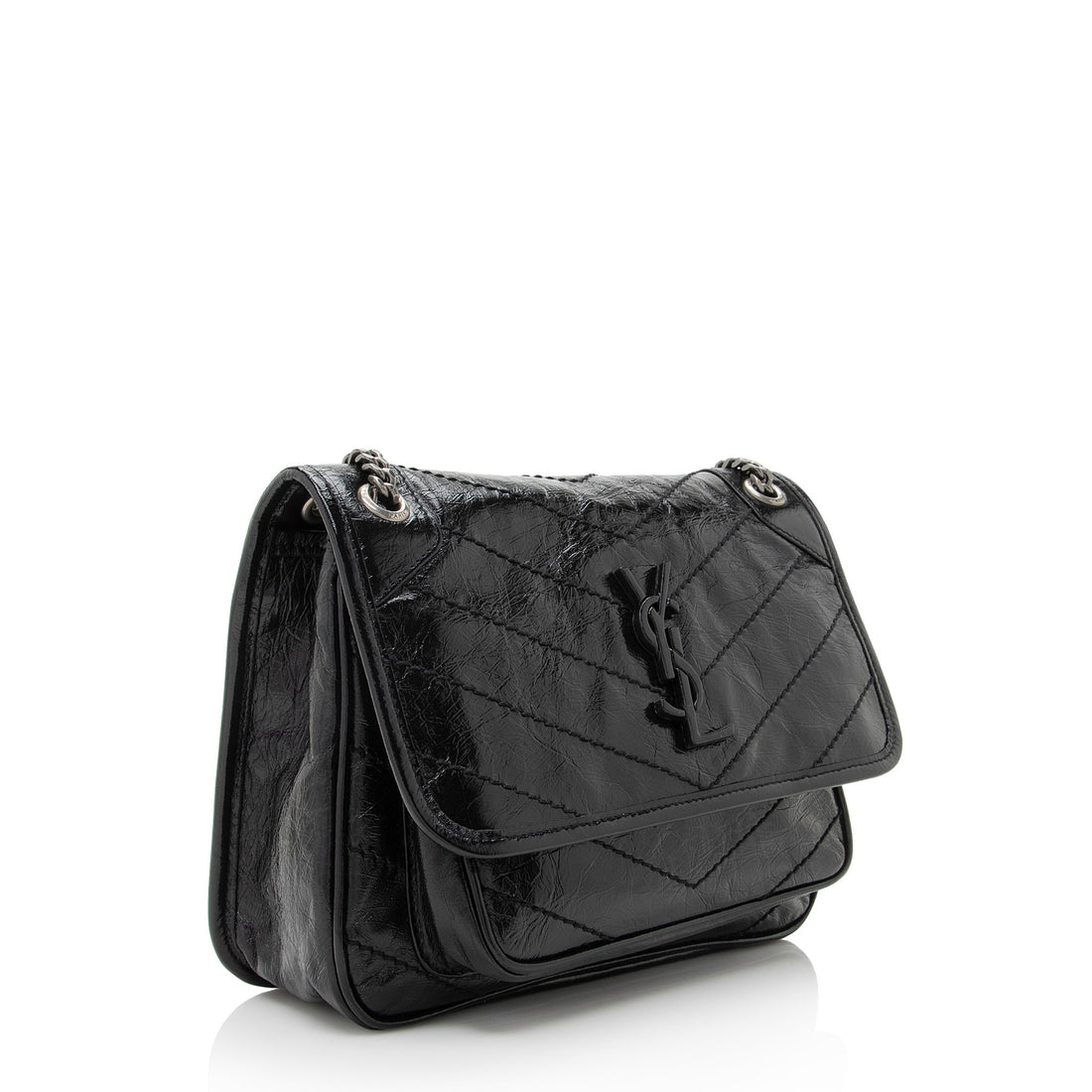 Saint Laurent Crinkled Calfskin Niki Baby Shoulder Bag (SHF-22402)