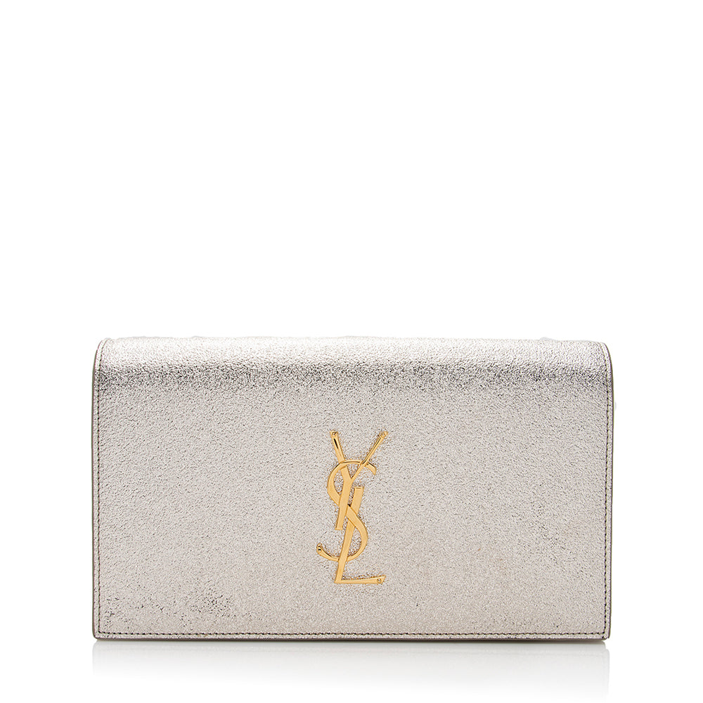 Saint Laurent Metallic Grain de Poudre Classic Kate Clutch (SHF-17619)