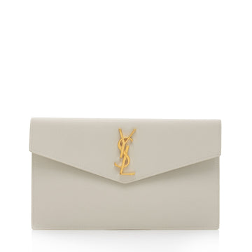 Saint Laurent Grain de Poudre Monogram Uptown Clutch (SHF-GH35TG)