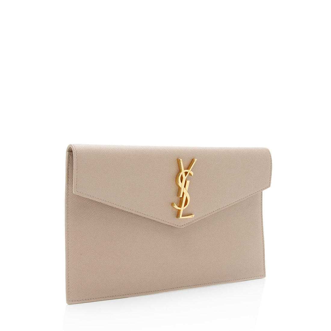 Saint Laurent Grain de Poudre Monogram Uptown Envelope Clutch (SHF-jXfAtG)