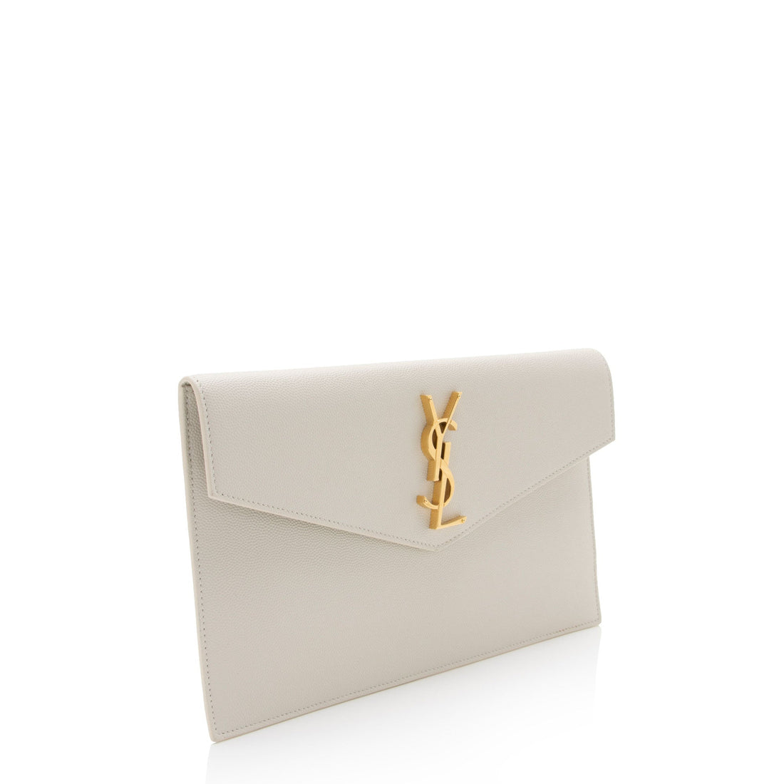 Saint Laurent Grain de Poudre Monogram Uptown Envelope Clutch (SHF-I4jwEP)