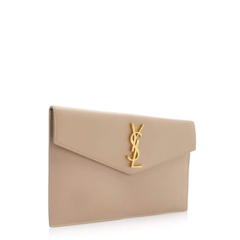 Saint Laurent Grain de Poudre Uptown Clutch (SHF-21449)