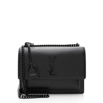 Saint Laurent Grained Calfskin Monogram Sunset Medium Shoulder Bag (SHF-kSaHp8)
