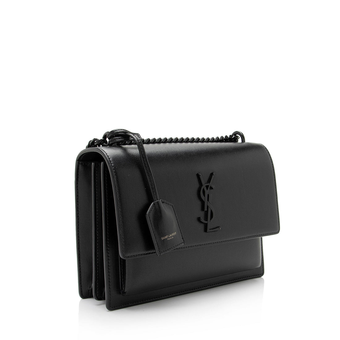 Saint Laurent Grained Calfskin Monogram Sunset Medium Shoulder Bag (SHF-kSaHp8)