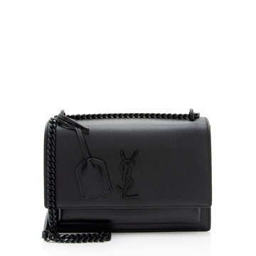 Saint Laurent Grained Calfskin Monogram Sunset Medium Shoulder Bag (SHF-OLGtVP)